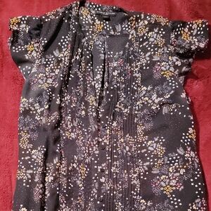 Simply Styled Black Floral Print Top